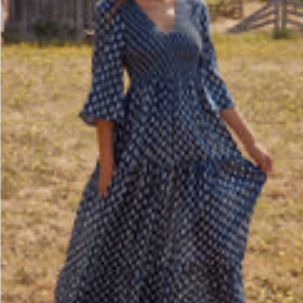 Christy Dawn the Basil Dress Sea Blok cotton XS/S